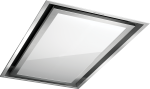 Cappa b_ambient soffitto da 90 inox/vetro bianco