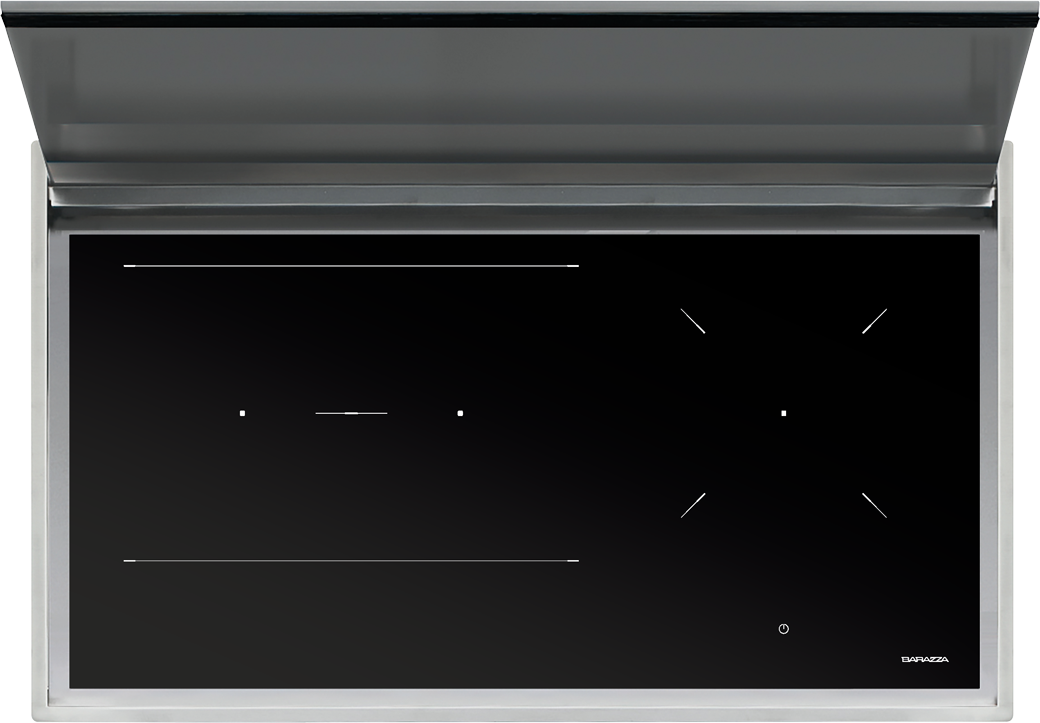 Barazza 1PLE2D Piano Cottura a Gas Lab Evolution Incasso e Filo Top da 90  cm, 3 Fuochi - Inox
