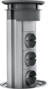 Round extractable power socket tower