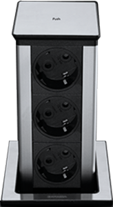 Square extractable power socket tower